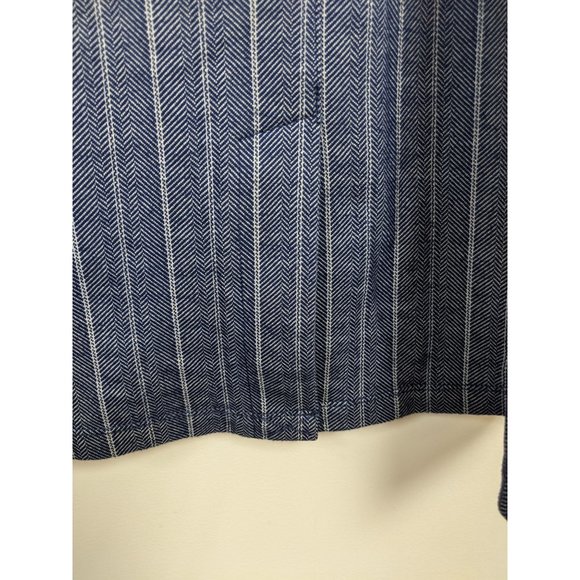 Liverpool Los Angeles Womens Skirt Size 24W Striped Modest Blue Herringbone - Picture 3 of 5